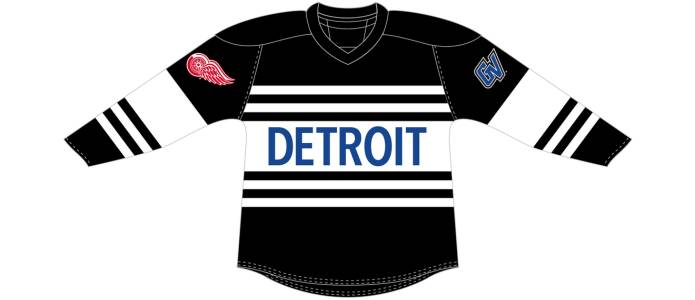 GVSU Red Wings co-branded hockey jersey